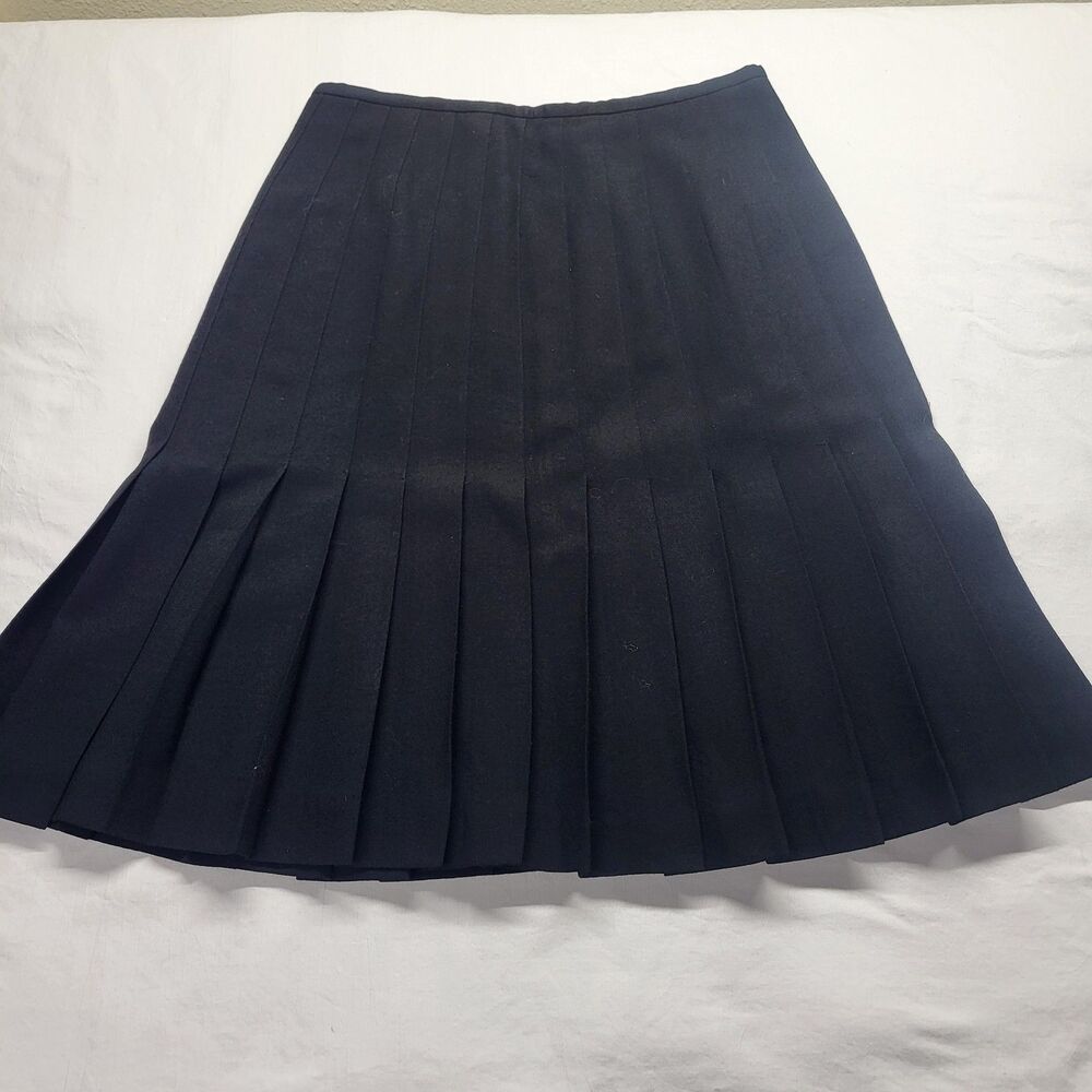 Dana Buchman A-Line Midi Skirt Swing Pleated Wool Career Casual Modest SZ 12